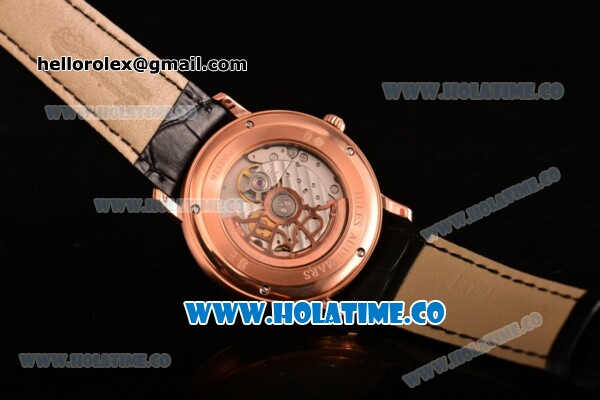 Audemars Piguet Jules Audemars Miyota 9015 Automatic Rose Gold Case with Black Dial and Stick Markers - Click Image to Close
